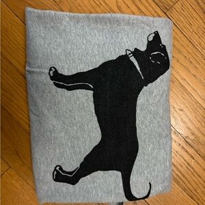 Gray Sweatshirt with Black Dog Print
